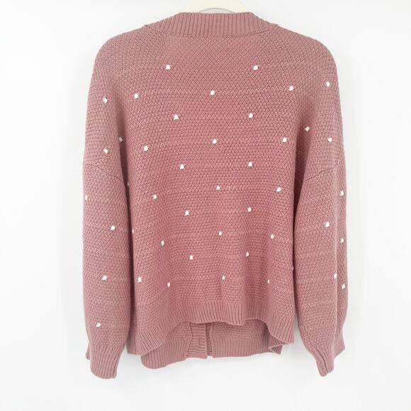 LexBrown Womens Oversized Button Front Knit Cardigan Sweater Size M/L Mauve - Picture 7 of 7